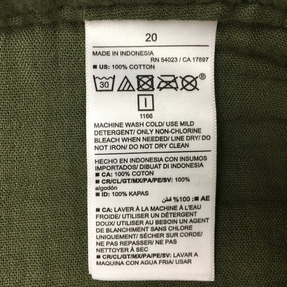 NEW Old Navy Women's Green Crinkled Cotton Pants Lightweight Size 20 length 27" - Picture 8 of 10